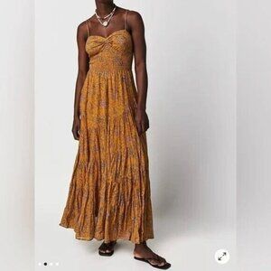 Free People Mustard Floral Maxi Dress